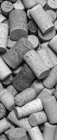 Bouchons de liège naturels empilés